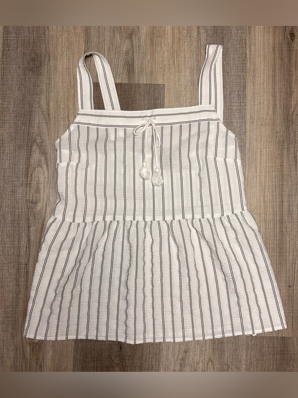 Banana Republic White Tank Top with Pinstripes